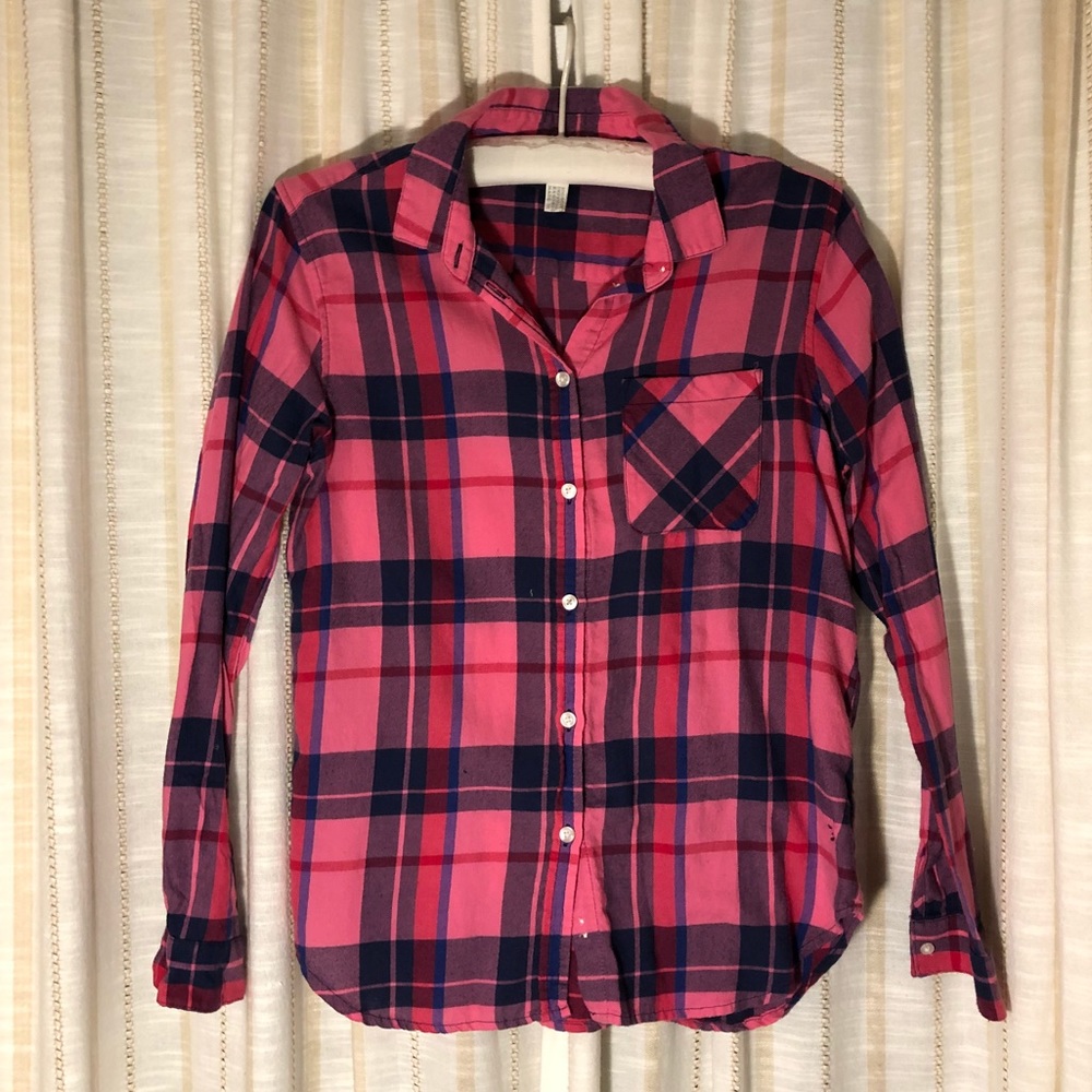 Pink Plaid American Eagle Top
